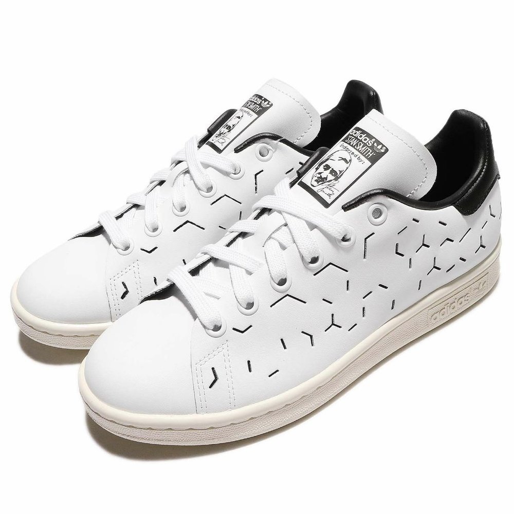 Adidas Originals Women's White Black Stan Smith Shoes BZ0393